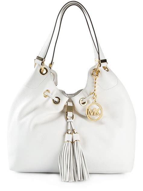 michael kors white shoulder bags